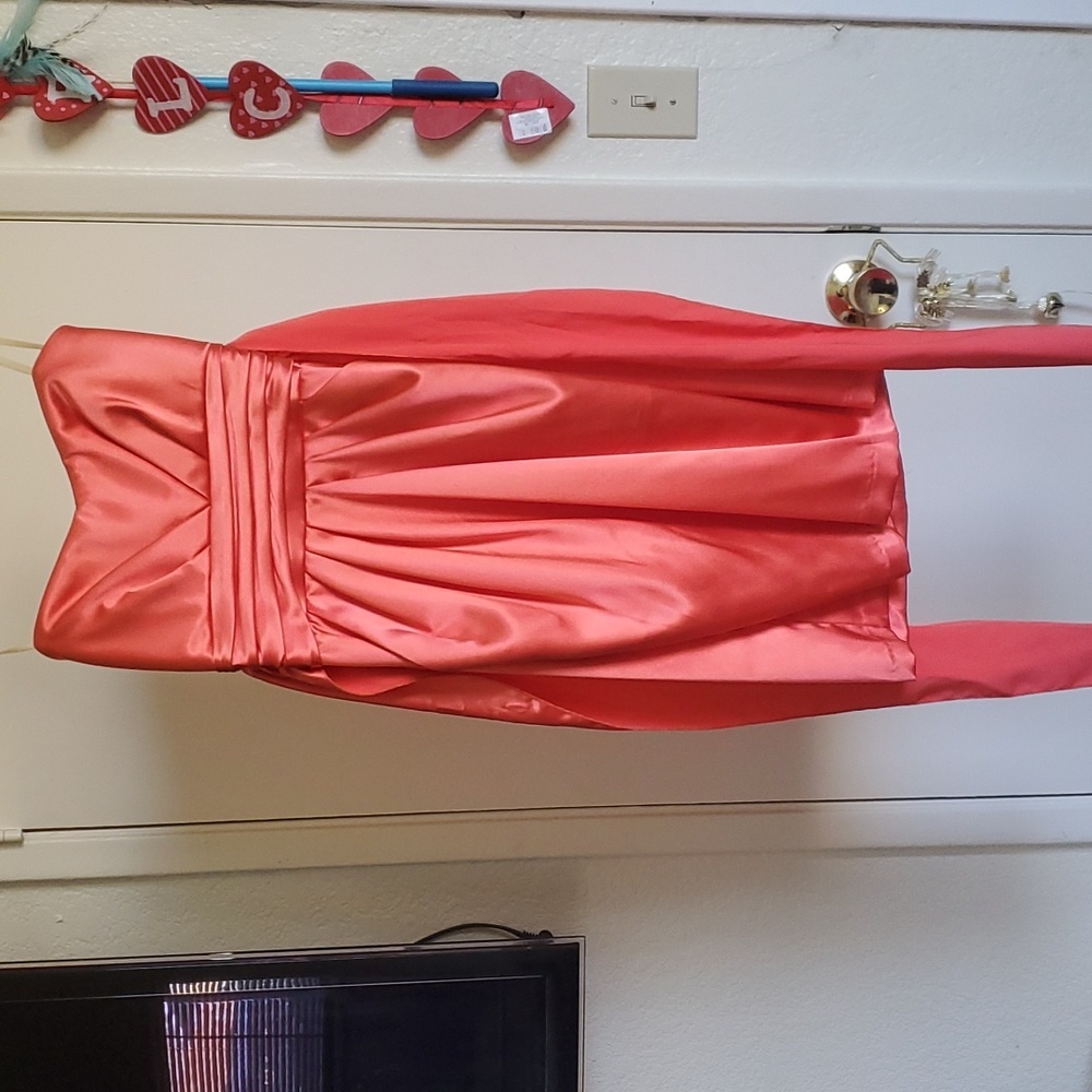 NWOT CORAL/ORANGE FORMAL/BRIDESMAID DRESS SIZE 3